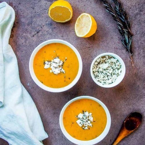 Greek Red Lentil Soup with Lemon