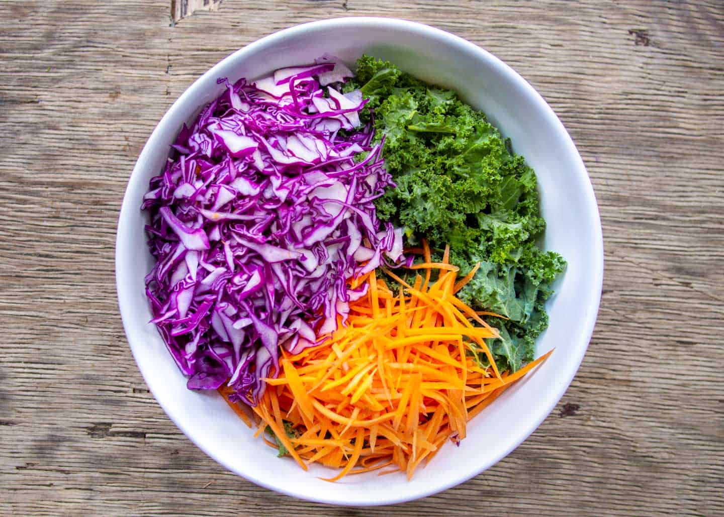 Bowl of salad ingredients