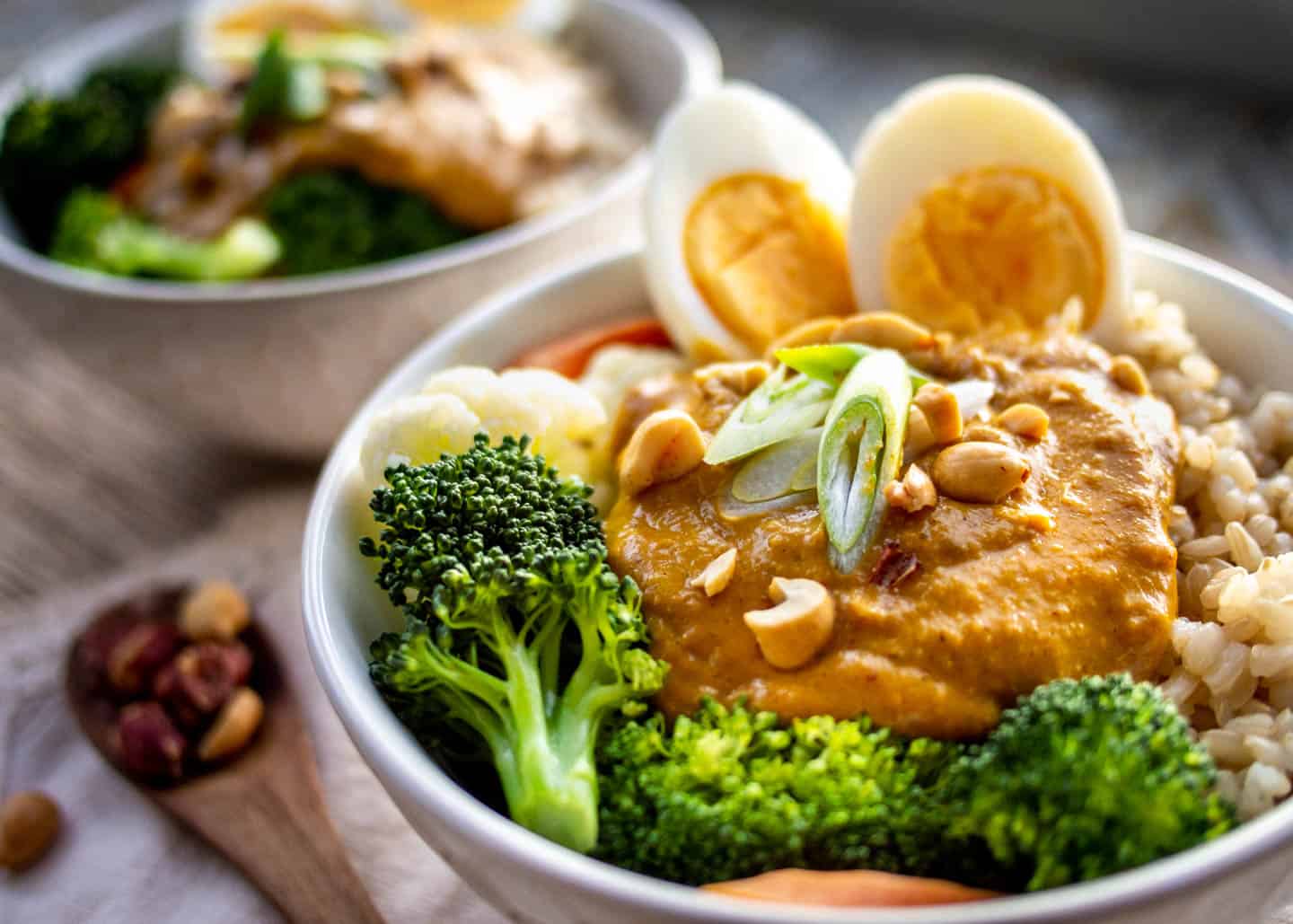 Boiled eggs with peanut sauce - gado gado