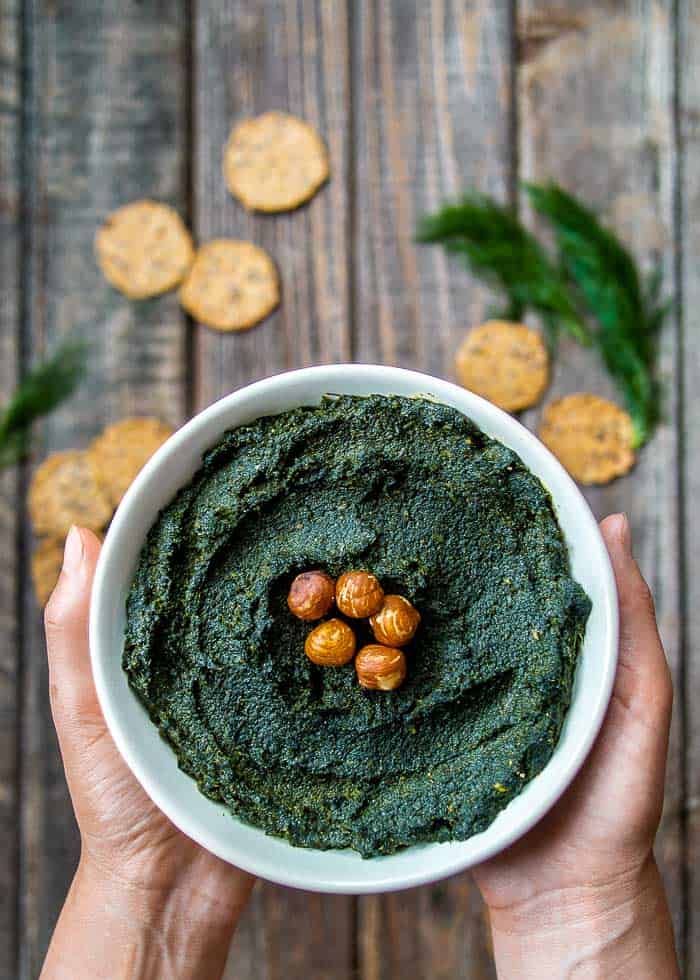 Wild Fennel Pesto in Hands