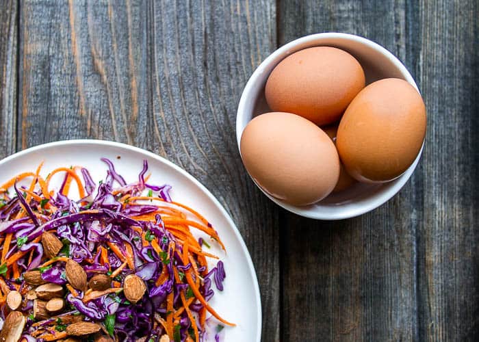 Eggs in A Bowl with Side Of Salad