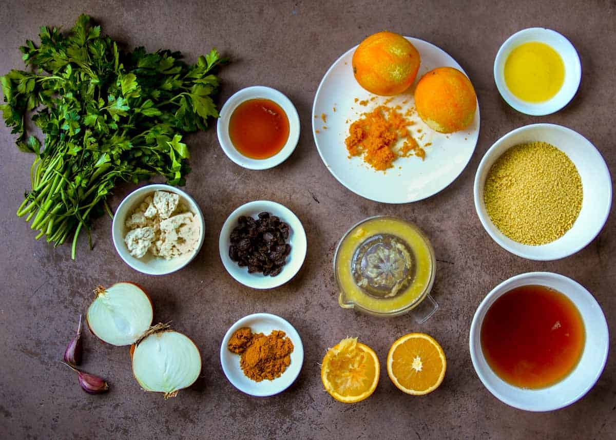 Ingredients for Moroccan Couscous Salad with Raisins