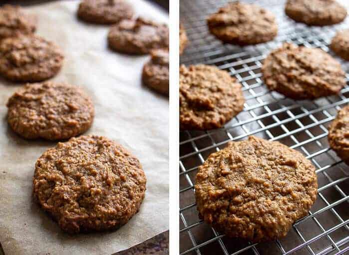 Three Ingredient Peanut Butter Cookies on Baking Tray, and Cooling Rack