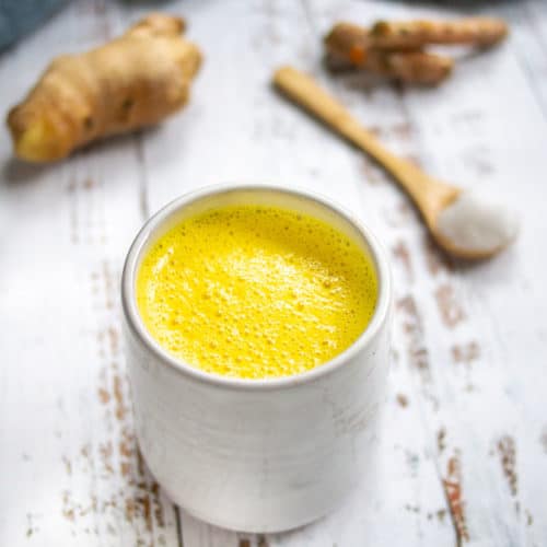 Turmeric Latte Recipe in White Mug