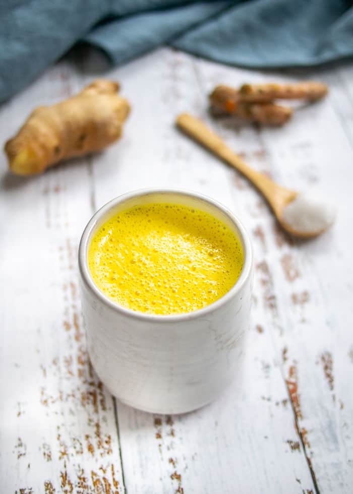 Turmeric Latte Recipe in White Mug