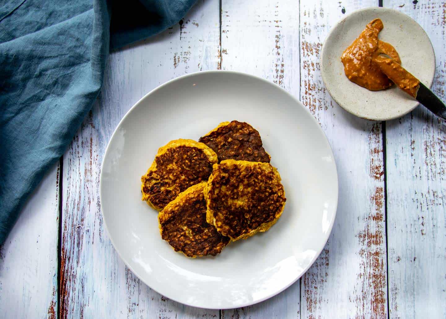 3 ingredient banana pancake on white plate